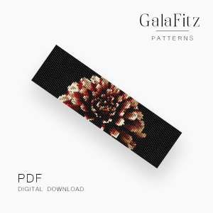 Red Dahlia Bloom Loom Bracelet Pattern