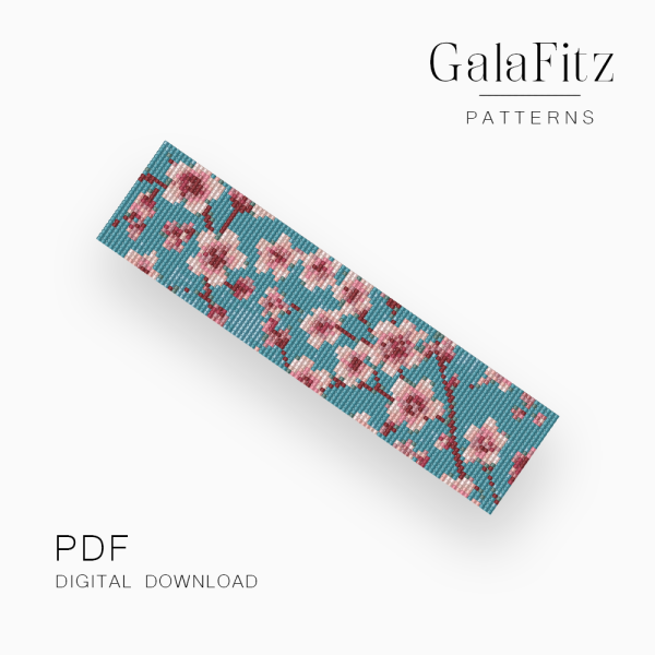 Sakura Blossom Loom Bracelet Pattern, PDF