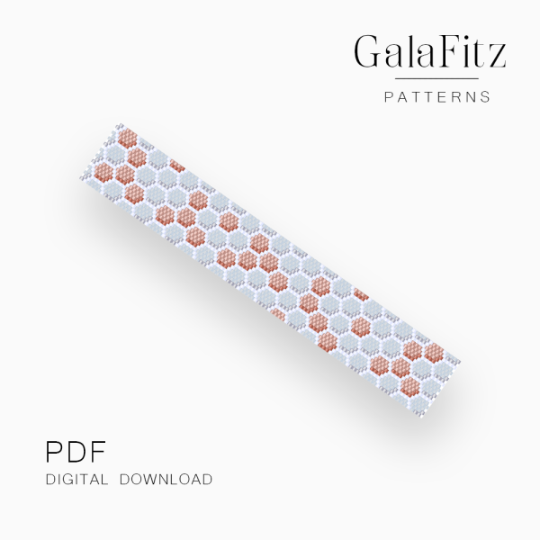 Honeycomb Pastel Light Peyote Bracelet Pattern, PDF