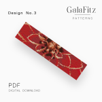 Red Dahlia Full Bloom Loom Bracelet Pattern – Design No.3