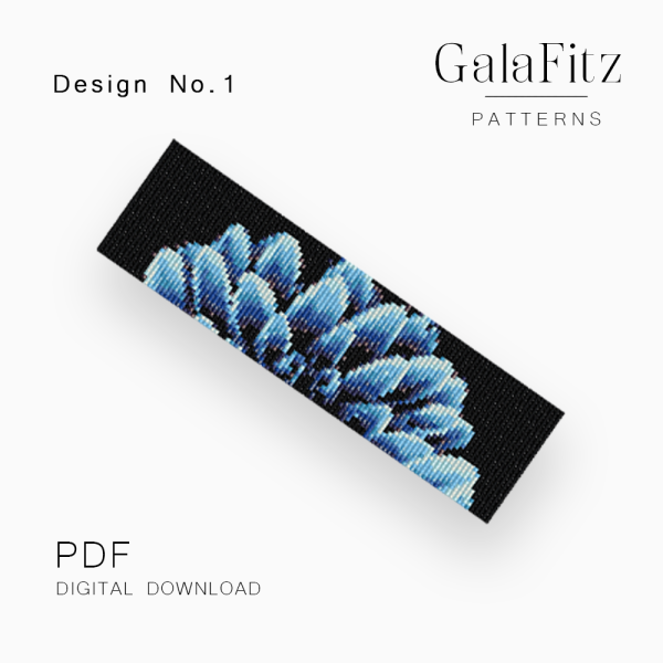 Blue Dahlia Outer Petals Loom Bracelet Pattern