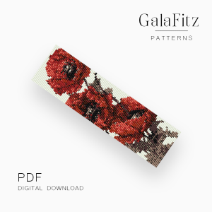 Scarlet Poppy Bloom Loom Bracelet Pattern