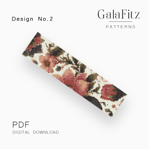 Vintage Autumn Roses Loom Bracelet Pattern