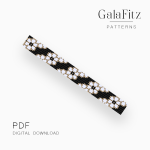 Black and Gold Floral Loom Bracelet Pattern