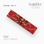 Full Bloom Red Dahlia Peyote Bracelet Pattern – Design No.3