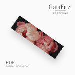 Peony Floral Peyote Bracelet Pattern PDF