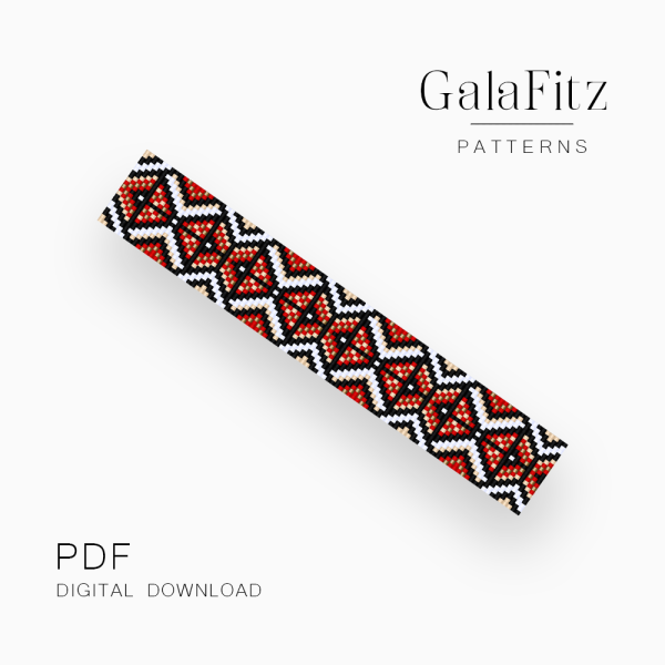 Tribal Diamond Loom Bracelet Pattern