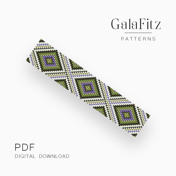 Diamond Motif Loom Bracelet Pattern, PDF