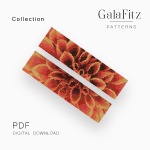 Collection of two orange dahlia loom bracelet PDF patterns with coordinated floral designs
